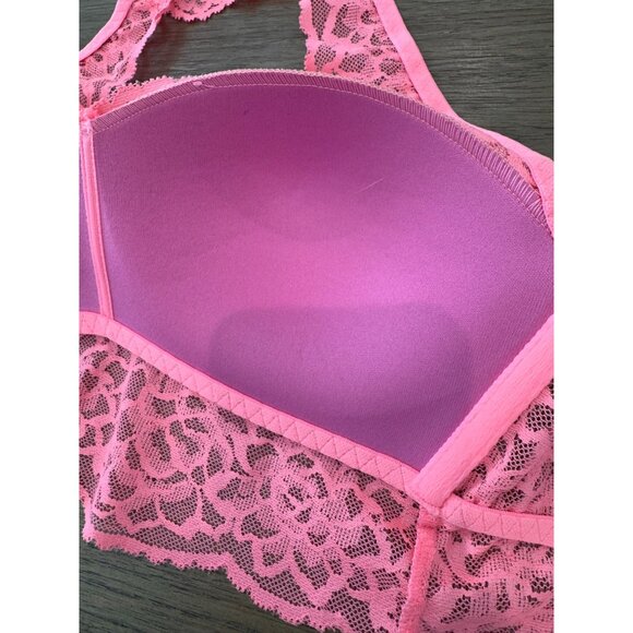 Victorias Secret PINK Lace push up Choker halter bralette, size small - Picture 11 of 12